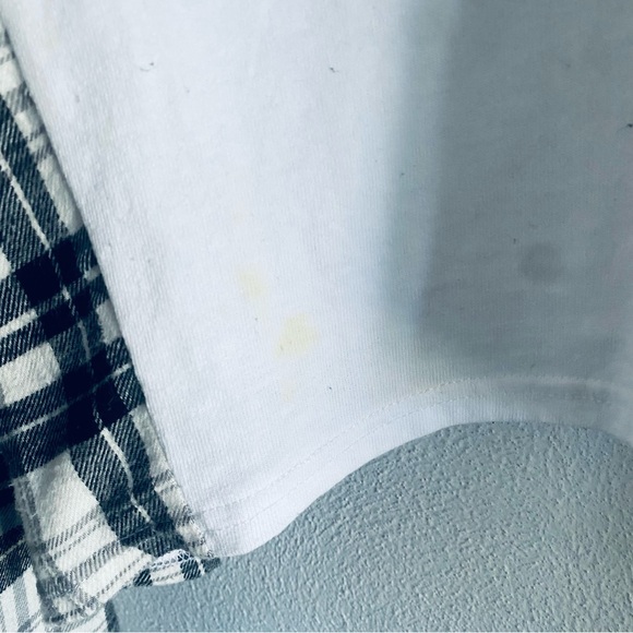 Carhartt Reworked Black Plaid White Long Sleeve Cropped Shirt - Picture 5 of 12